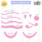 Vintage Piping Swags and Brushes Procreate Pack - Digital Cake Sketching