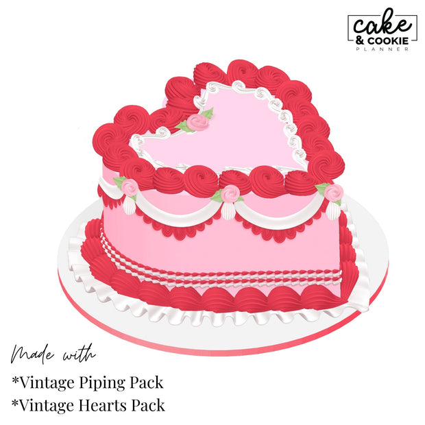 Vintage Piping Swags and Brushes Procreate Pack - Digital Cake Sketching