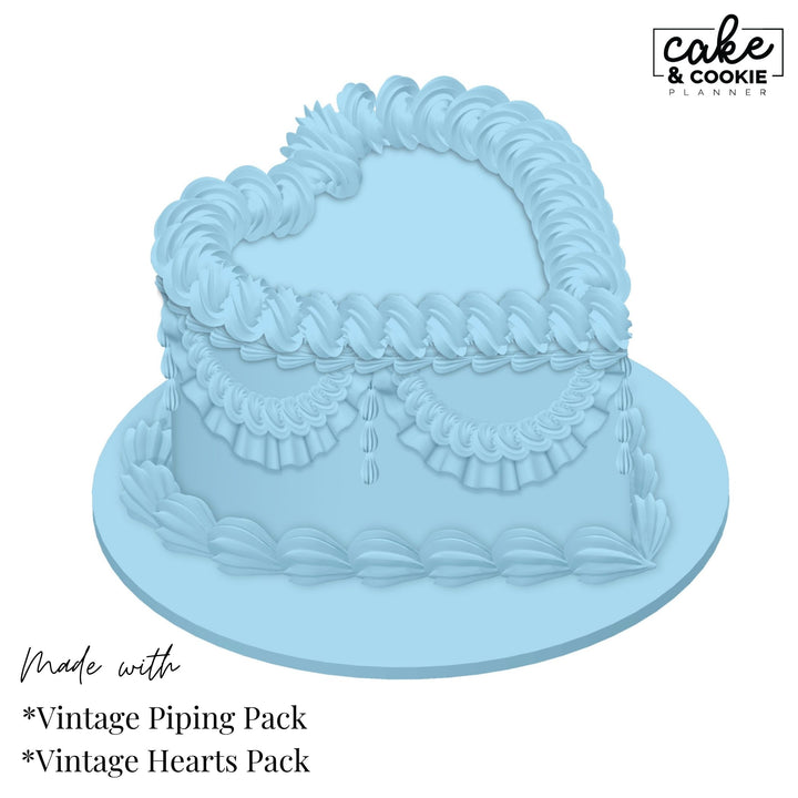Vintage Piping Swags and Brushes Procreate Pack - Digital Cake Sketching