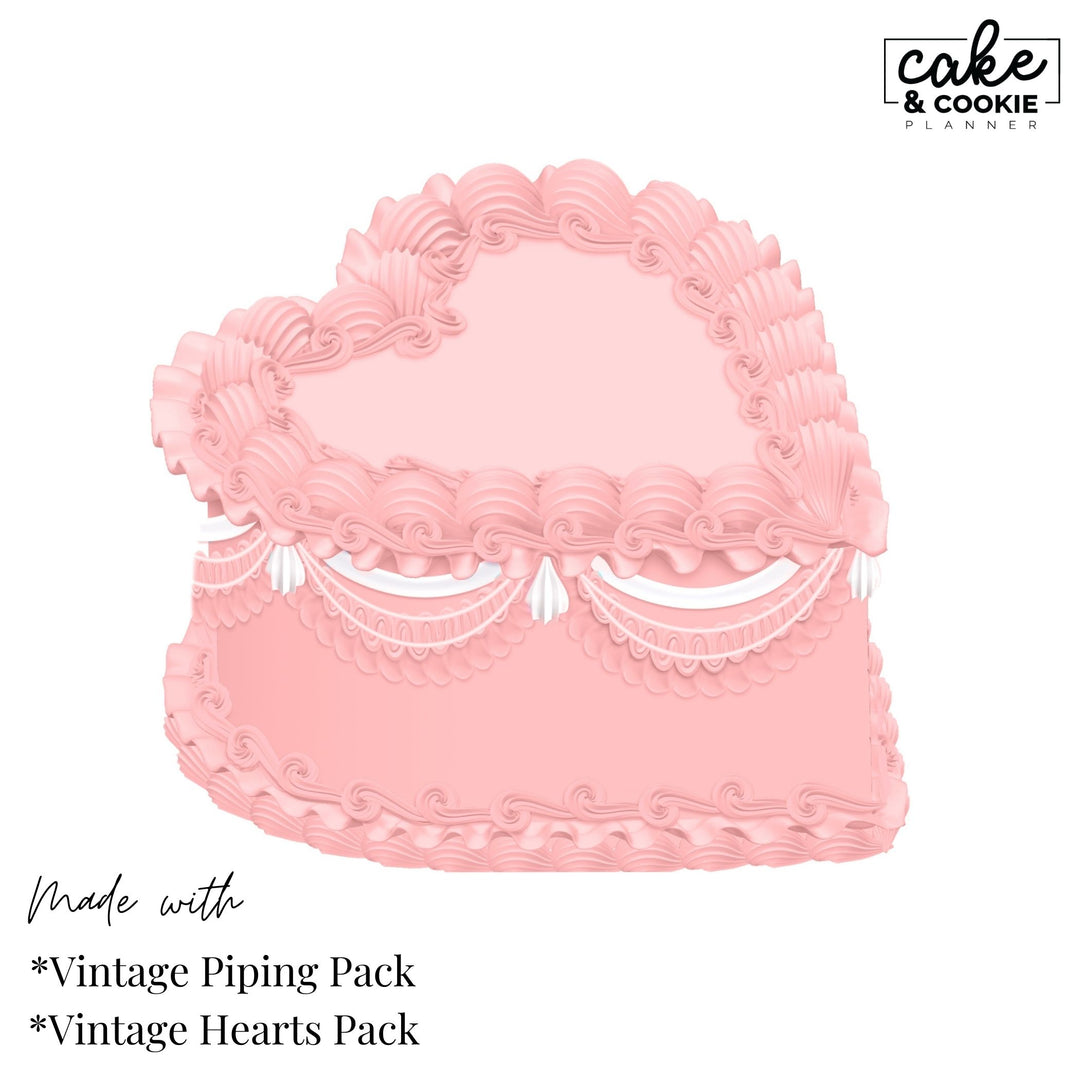 Vintage Piping Swags and Brushes Procreate Pack - Digital Cake Sketching