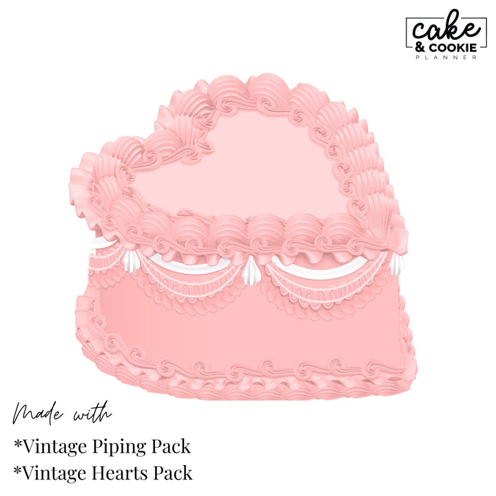 Vintage Piping Swags and Brushes Procreate Pack - Digital Cake Sketching