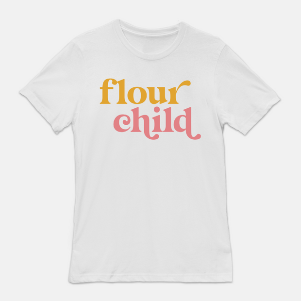 "Flour Child" - Orange and Pink - Unisex Tee