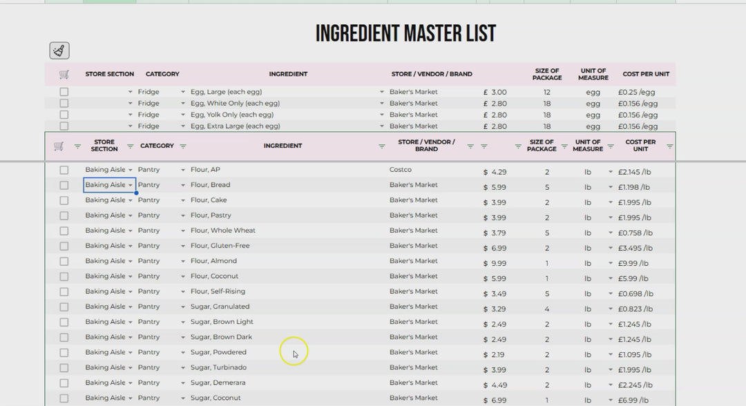 The Ulitimate Recipe Costing & Project Pricing Calculator (Google Sheets)
