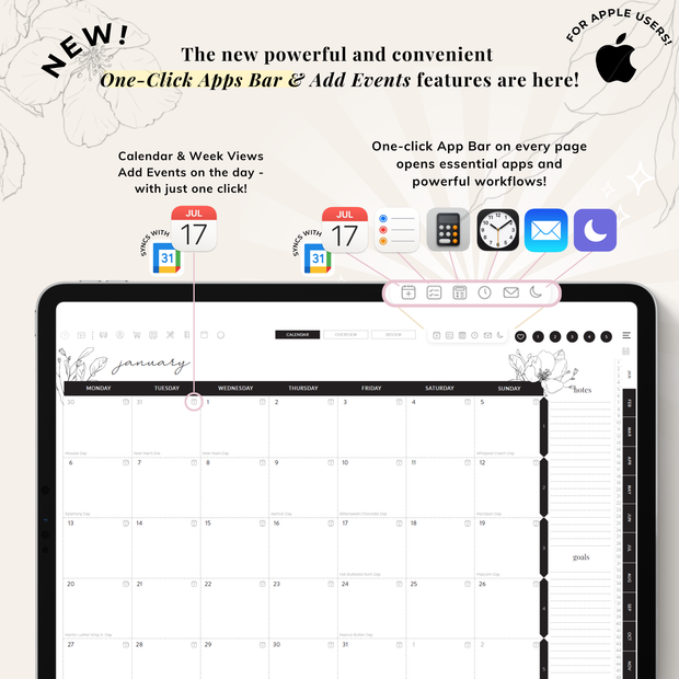 2025 Digital Planner for iPad and Tablets - Classic Floral