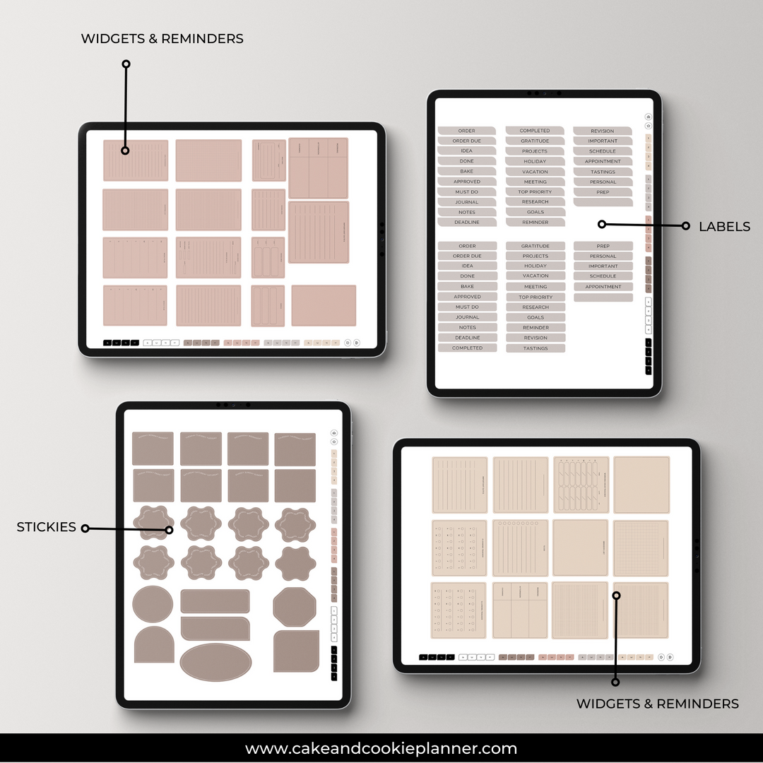 Stickies and Widgets - Neutral Contemporary - Digital Planner Stickers