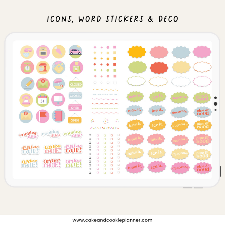 Stickies and Widgets - Baked in Color - Digital Planner Stickers