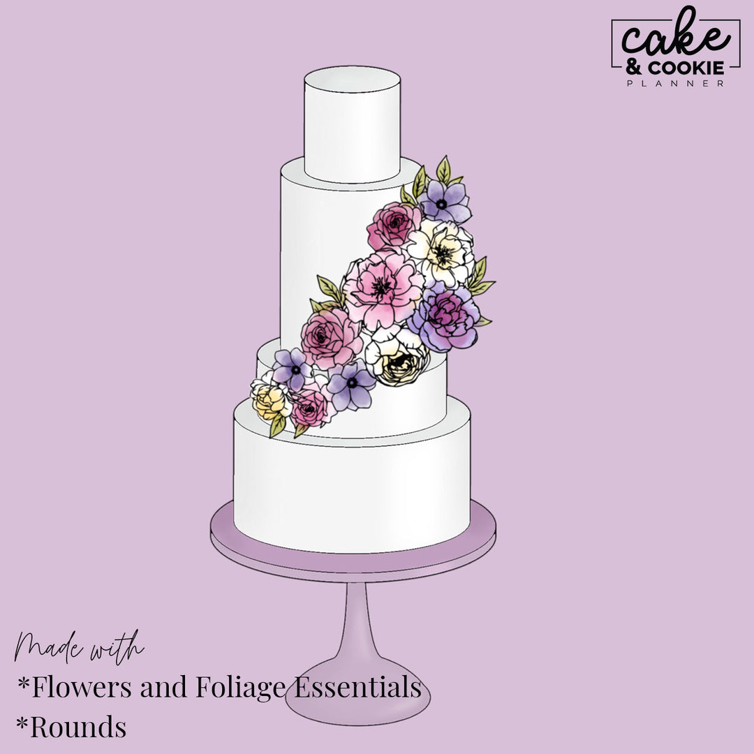 Flowers & Foliage Essentials Procreate Pack - Digital Cake Sketching