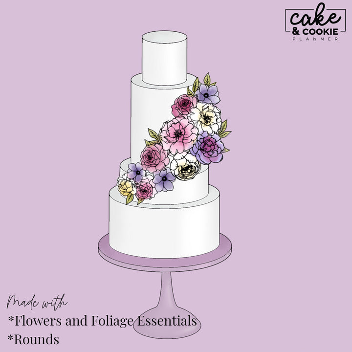 Flowers & Foliage Essentials Procreate Pack - Digital Cake Sketching