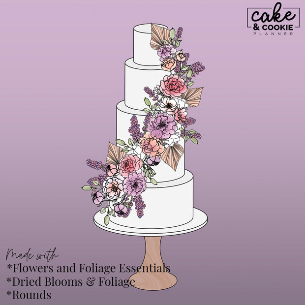 Flowers & Foliage Essentials Procreate Pack - Digital Cake Sketching