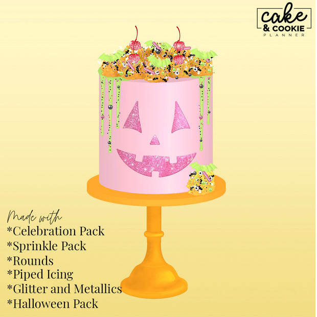 Halloween - Seasonal Procreate Pack - Digital Cake Sketching