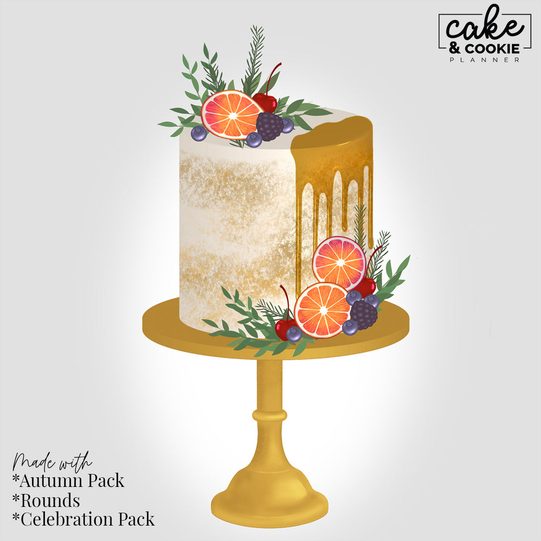 Autumn Seasonal Procreate Pack - Digital Cake Sketching