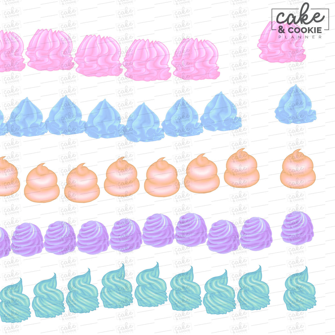 Piped Icing Procreate Pack - Digital Cake Sketching