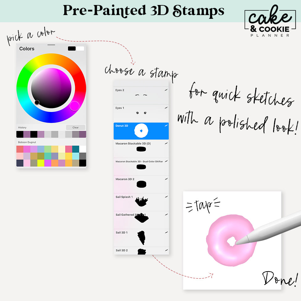 Celebration Toppers Procreate Pack - Digital Cake Sketching