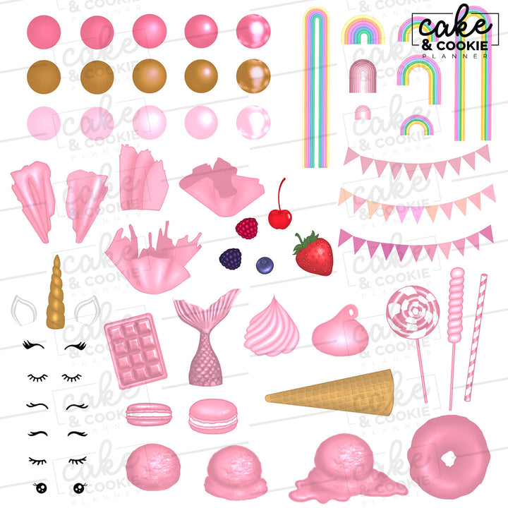 Celebration Toppers Procreate Pack - Digital Cake Sketching