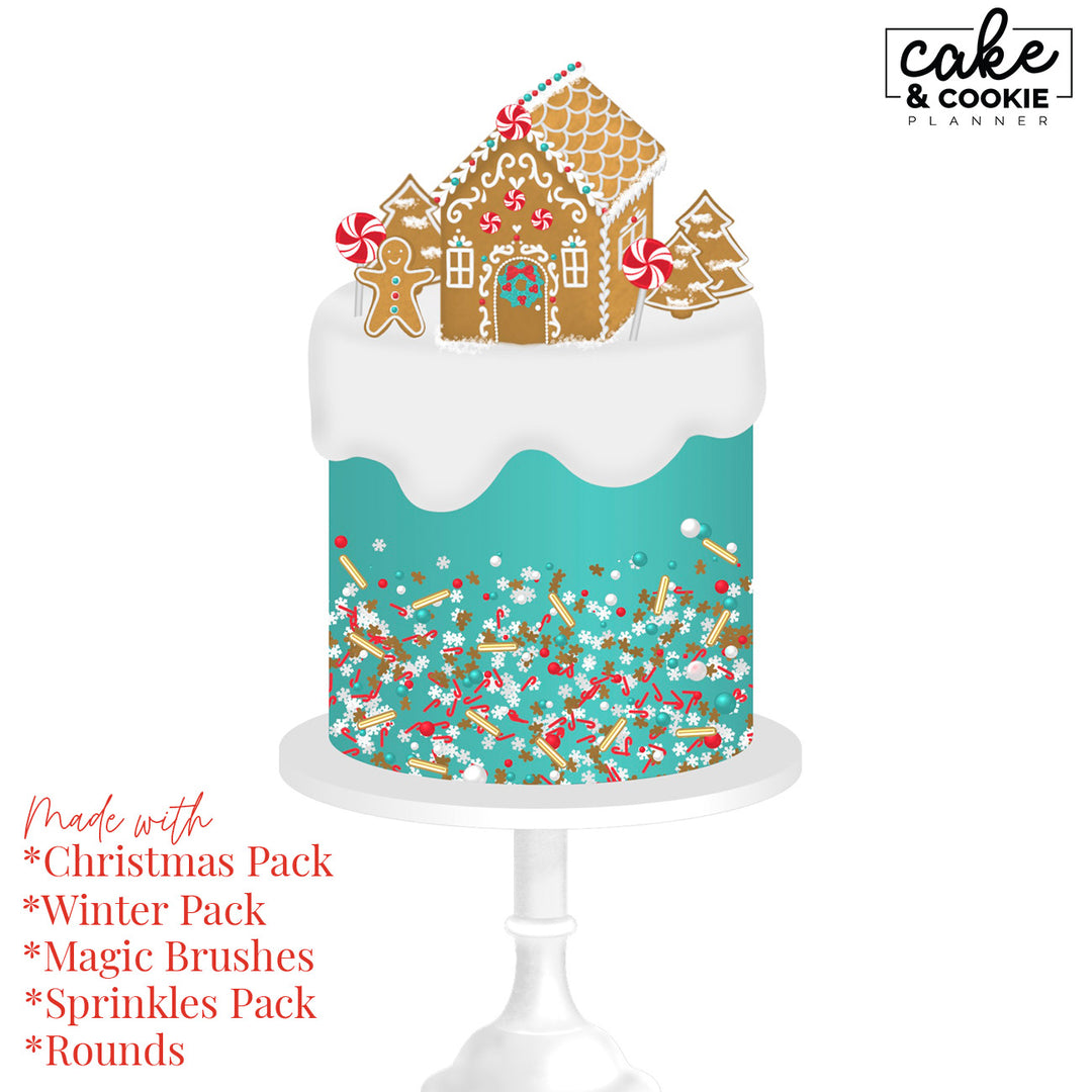 Christmas Seasonal Procreate Pack - Digital Cake Sketching