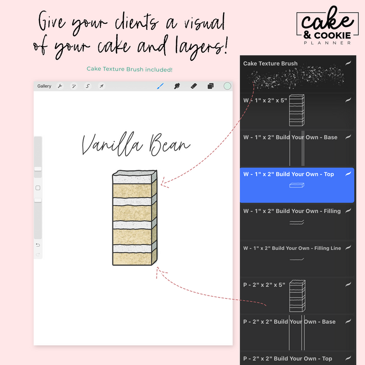 Cake Slice Procreate Pack - Digital Cake Sketching