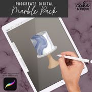 Marble Brushes & Stamps Procreate Pack - Digital Cake Sketching