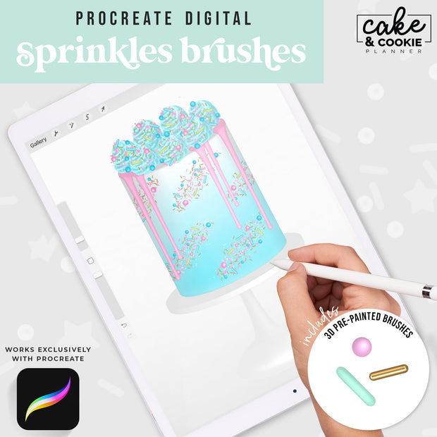 Get Started Celebration Cake Mini Bundle - Digital Cake Sketching Procreate Tools