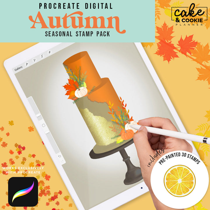 Autumn Seasonal Procreate Pack - Digital Cake Sketching