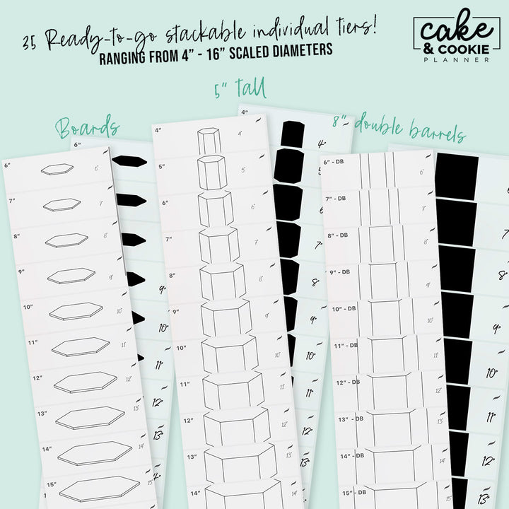 Tiers - Hexagon Cakes Procreate Pack - Digital Cake Sketching