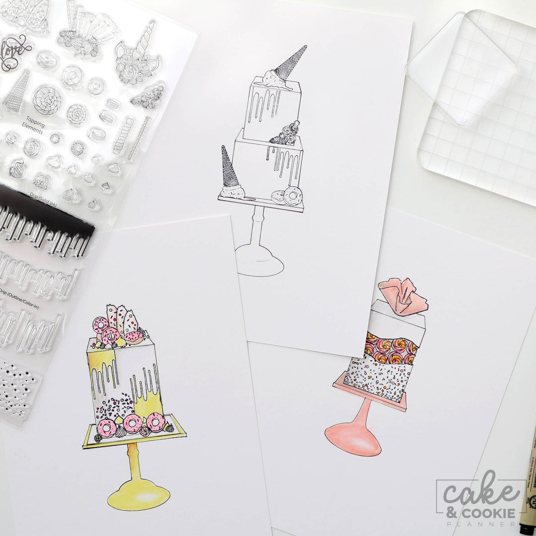 Cake Sketching Stamps - Celebration Set