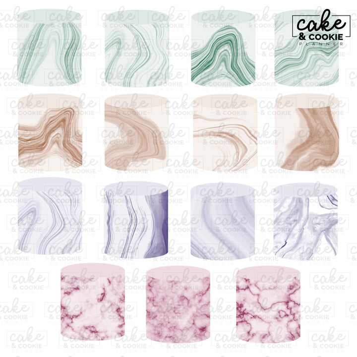 Marble Brushes & Stamps Procreate Pack - Digital Cake Sketching