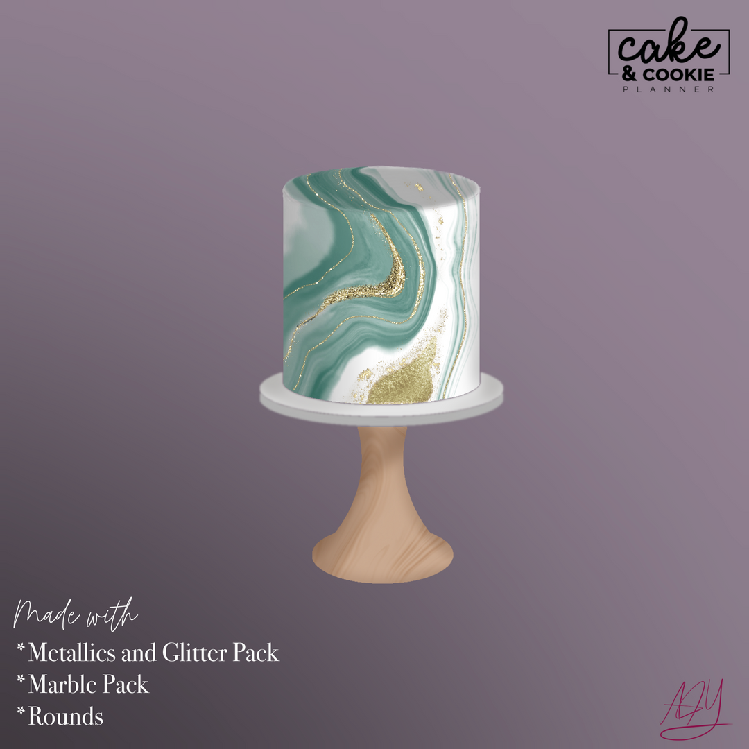 Metallic & Glitter Procreate Pack - Digital Cake Sketching