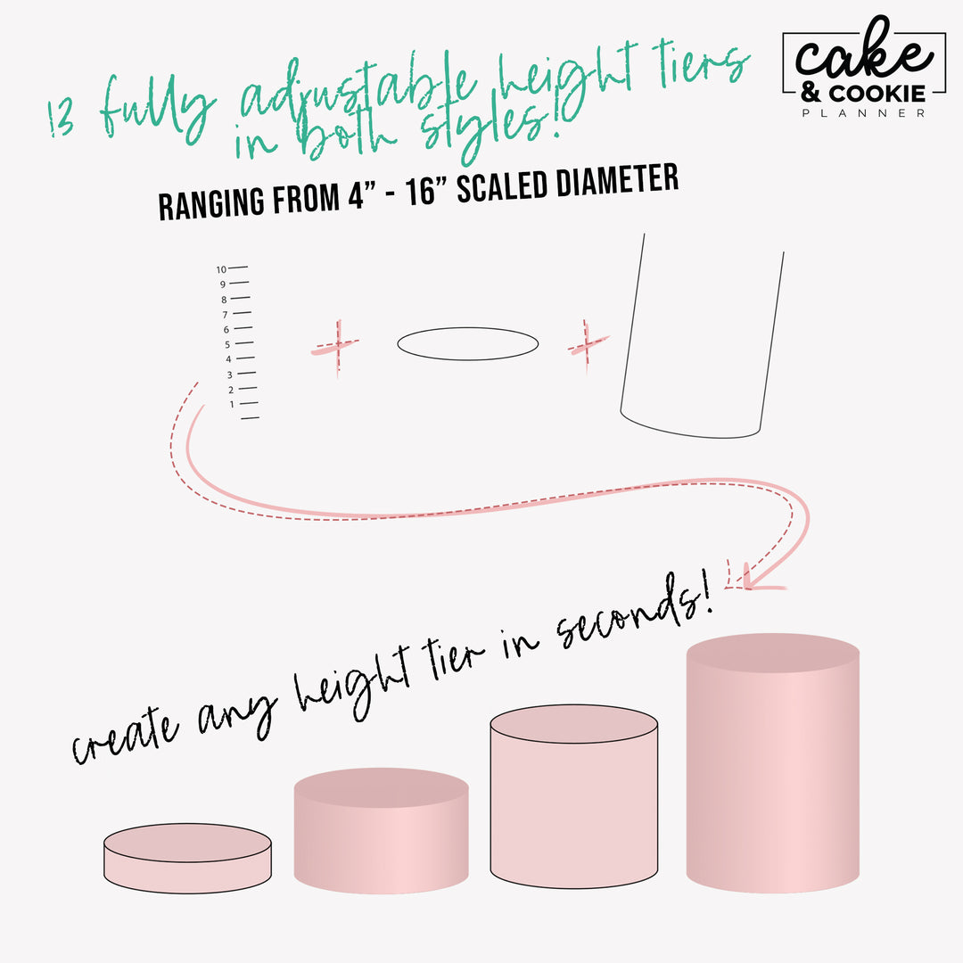 Cake Tiers + Cake Slices BUNDLE Procreate Pack - Digital Cake Sketching