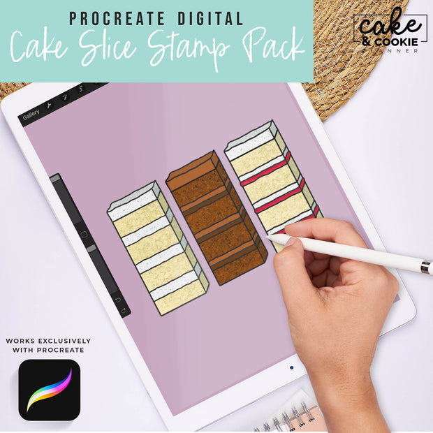 Cake Tiers + Cake Slices BUNDLE Procreate Pack - Digital Cake Sketching