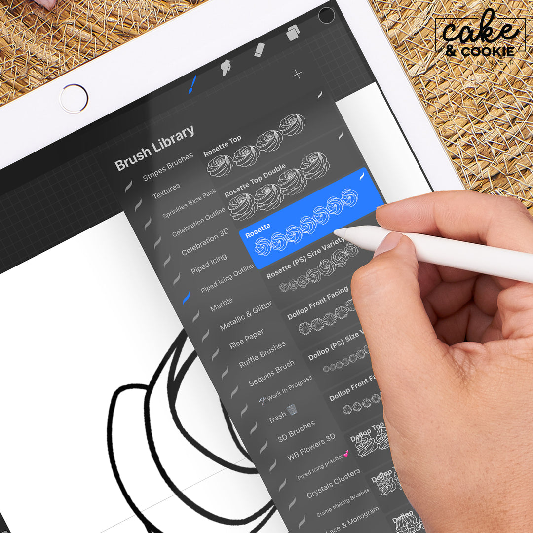 Piped Icing Procreate Pack - Digital Cake Sketching