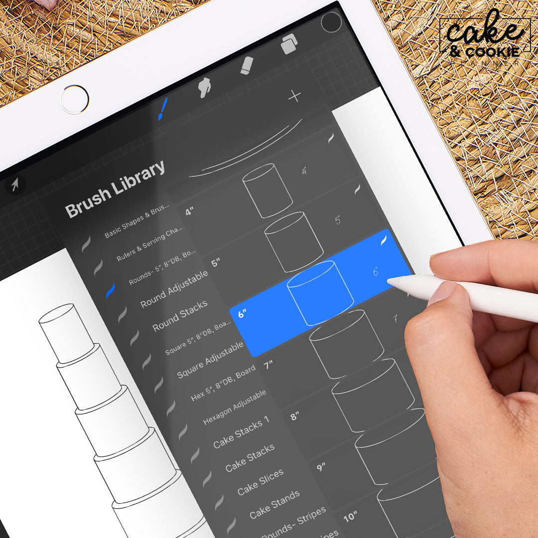 Tiers - Rounds Cakes Procreate Pack - Digital Cake Sketching