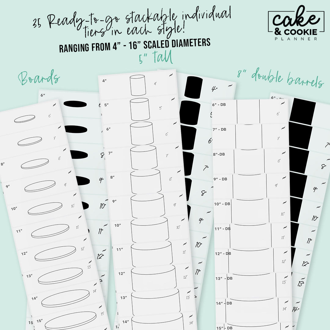 Cake Tiers + Cake Slices BUNDLE Procreate Pack - Digital Cake Sketching