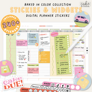 Stickies and Widgets - Baked in Color - Digital Planner Stickers