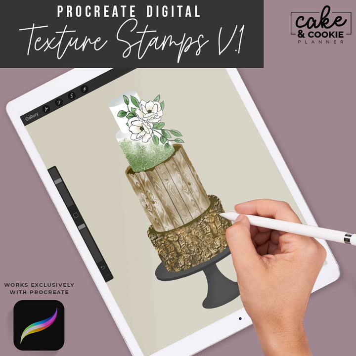 Texture Stamps v.1 Procreate Pack - Digital Cake Sketching