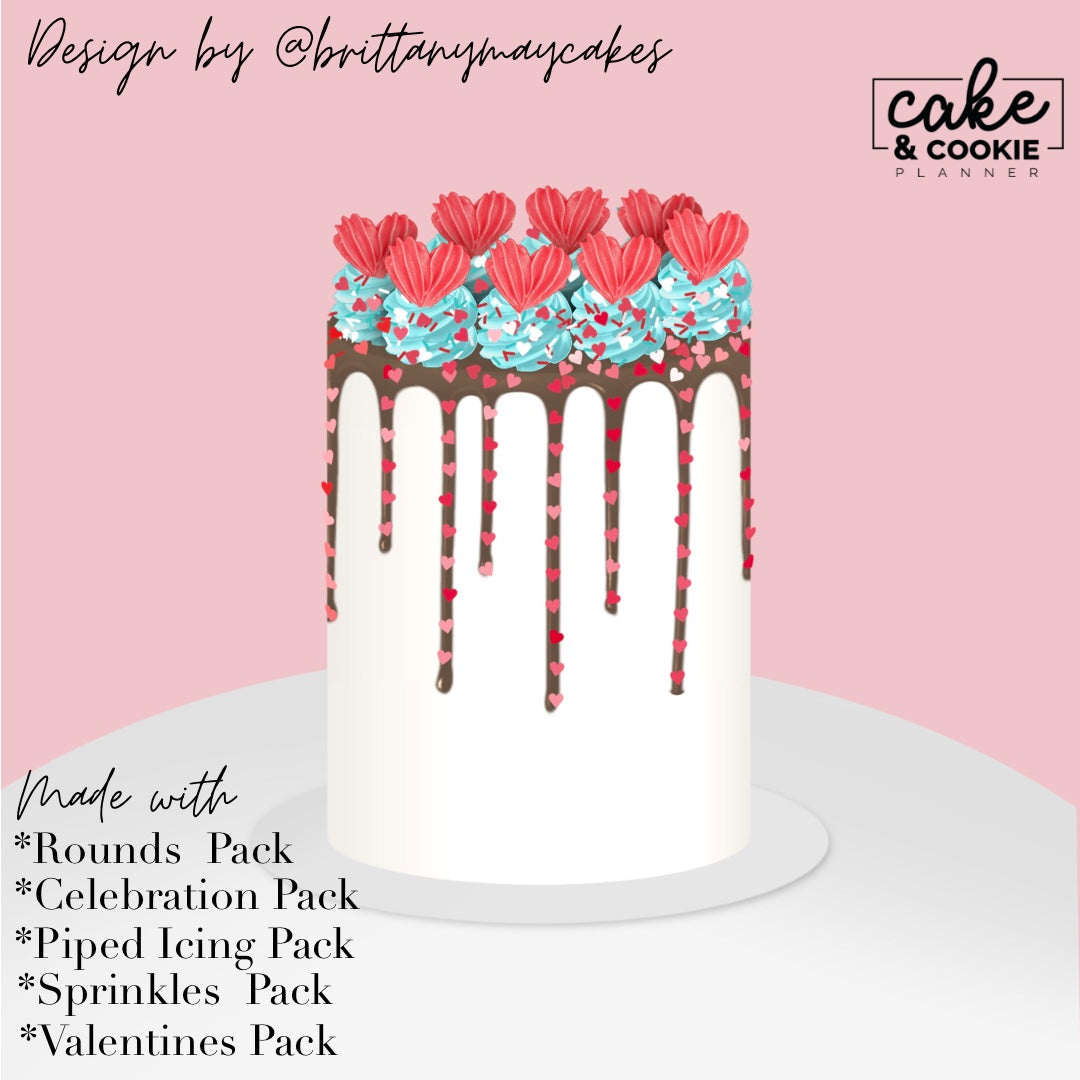 Valentines Stamps & Brushes Procreate Mini Pack - Digital Cake Sketching