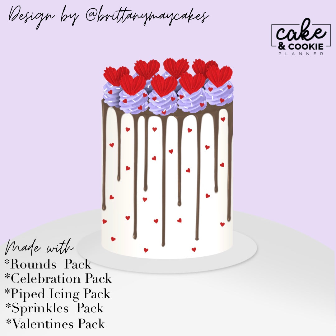 Valentines Stamps & Brushes Procreate Mini Pack - Digital Cake Sketching