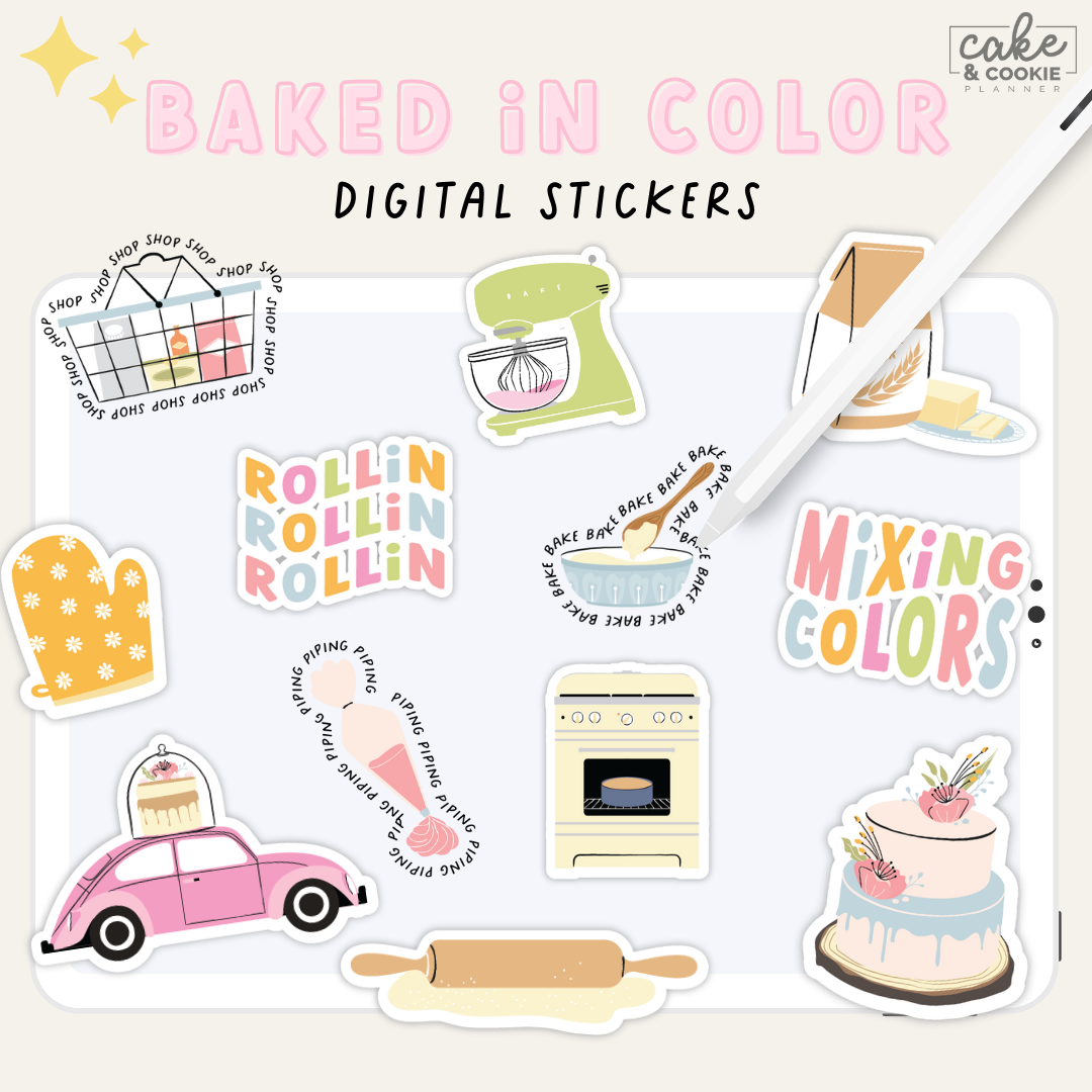 Baking Illustrations Pack - Baked in Color - Digital Planner Stickers ...