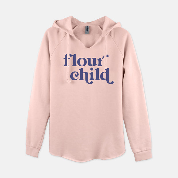 "Flour Child" Hoodie - Blush and Navy