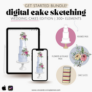 Get Started Wedding Cake Mini Bundle - Digital Cake Sketching Procreate Tools