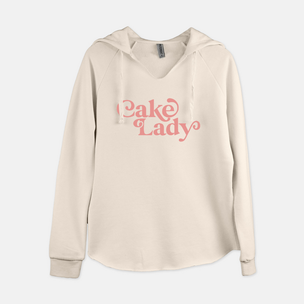 "Cake Lady" Hoodie - Pink and Cream