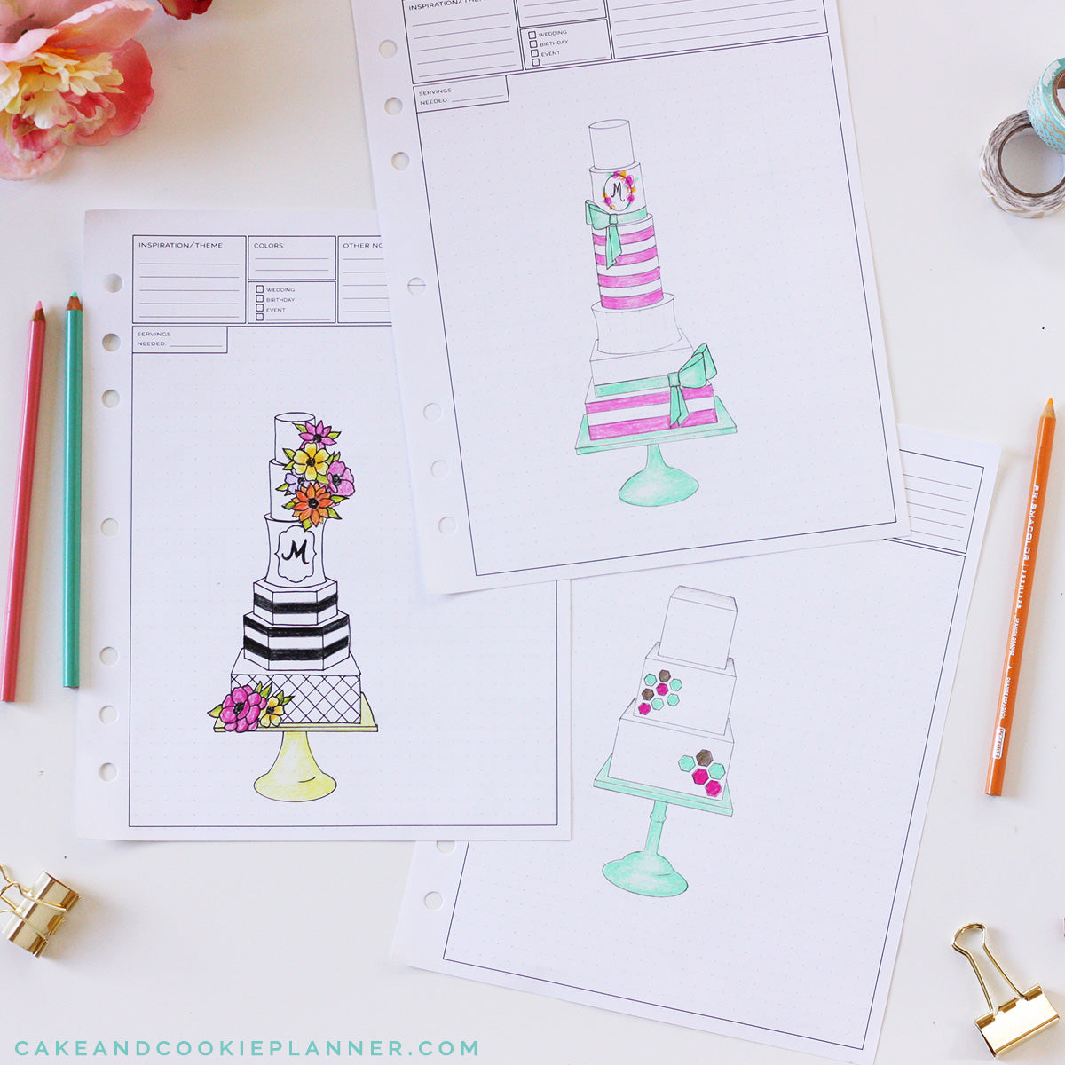 Round Cake Sketching Templates Cake and Cookie Planner Avalon Cakes