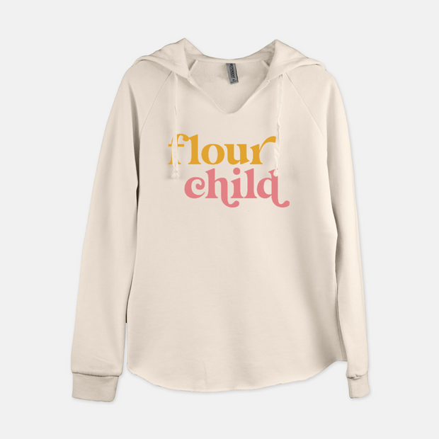 "Flour Child" Hoodie - Orange and Pink