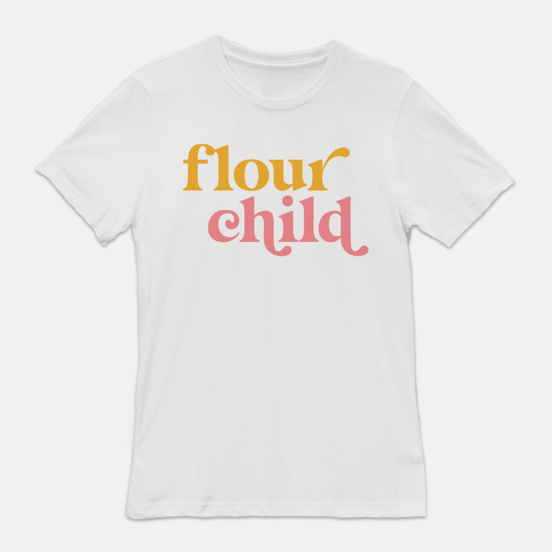 "Flour Child" - Orange and Pink - Unisex Tee