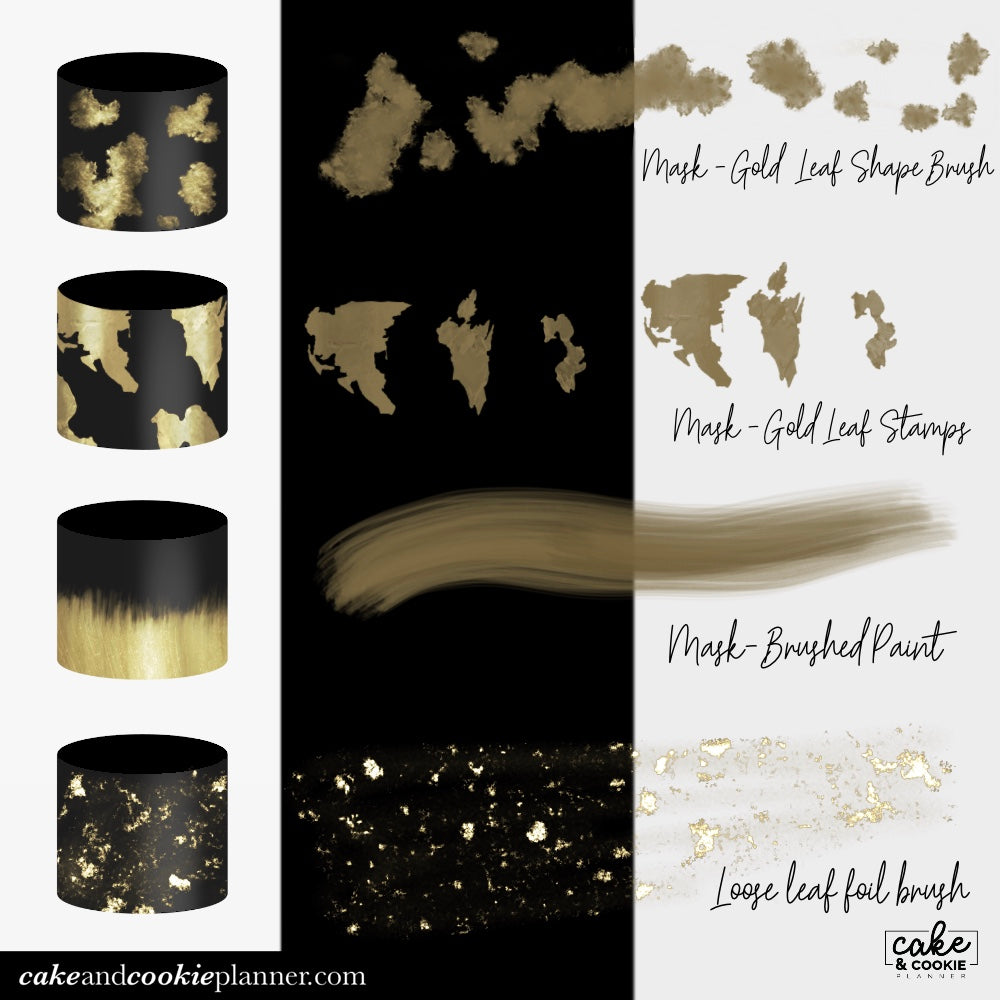 Metallic & Glitter Procreate Pack - Digital Cake Sketching