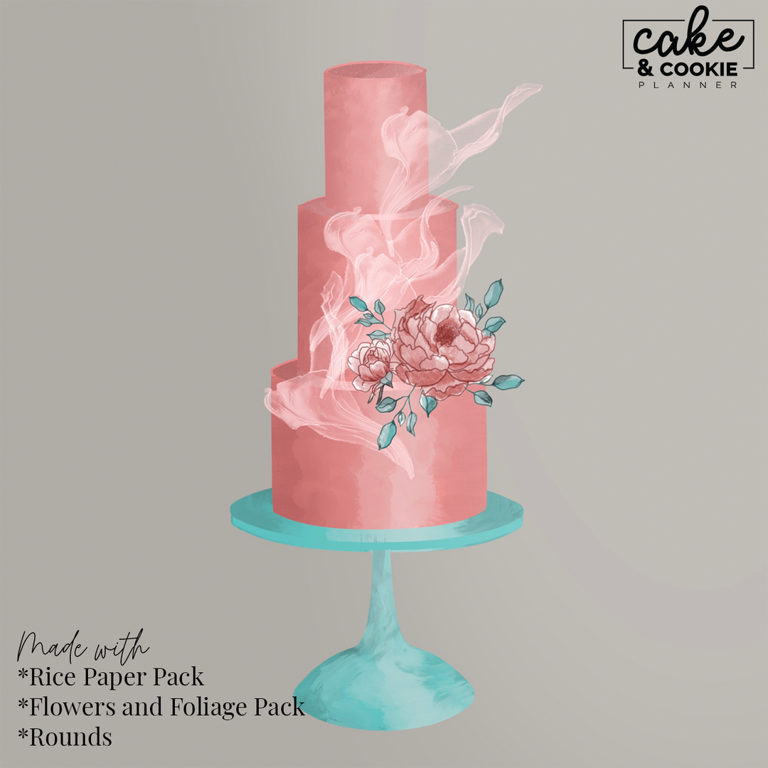 Rice Paper Brushes & Stamps Procreate Pack - Digital Cake Sketching