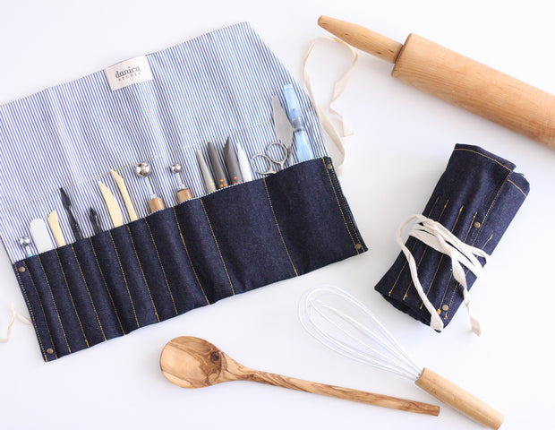Denim Roll Up Pencil/Tool Pouch