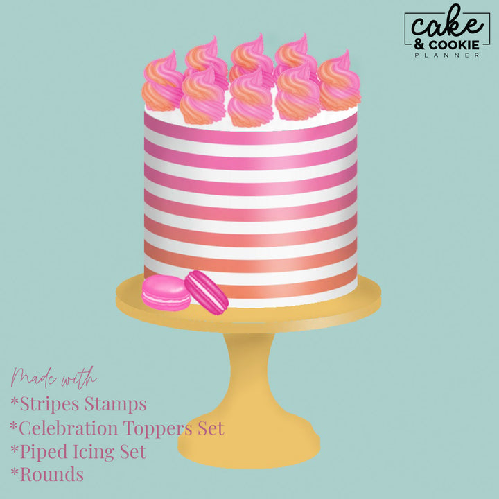 Stripe Stamps & Brushes Procreate Pack - Digital Cake Sketching