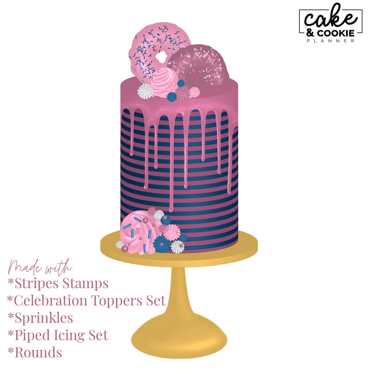 Stripe Stamps & Brushes Procreate Pack - Digital Cake Sketching