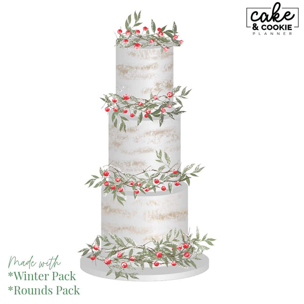 Winter Seasonal Procreate Pack - Digital Cake Sketching