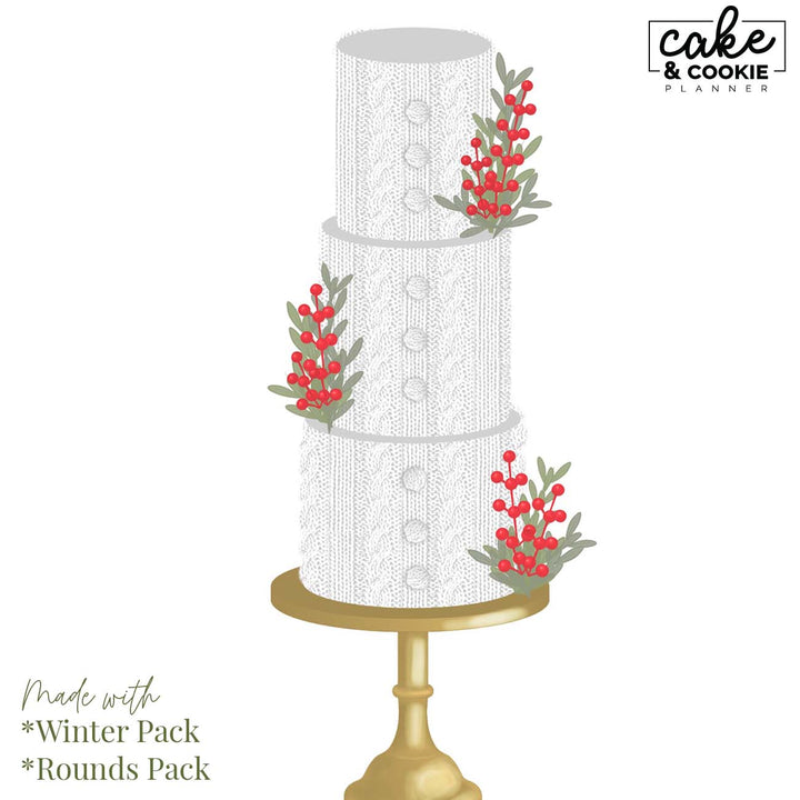 Winter Seasonal Procreate Pack - Digital Cake Sketching